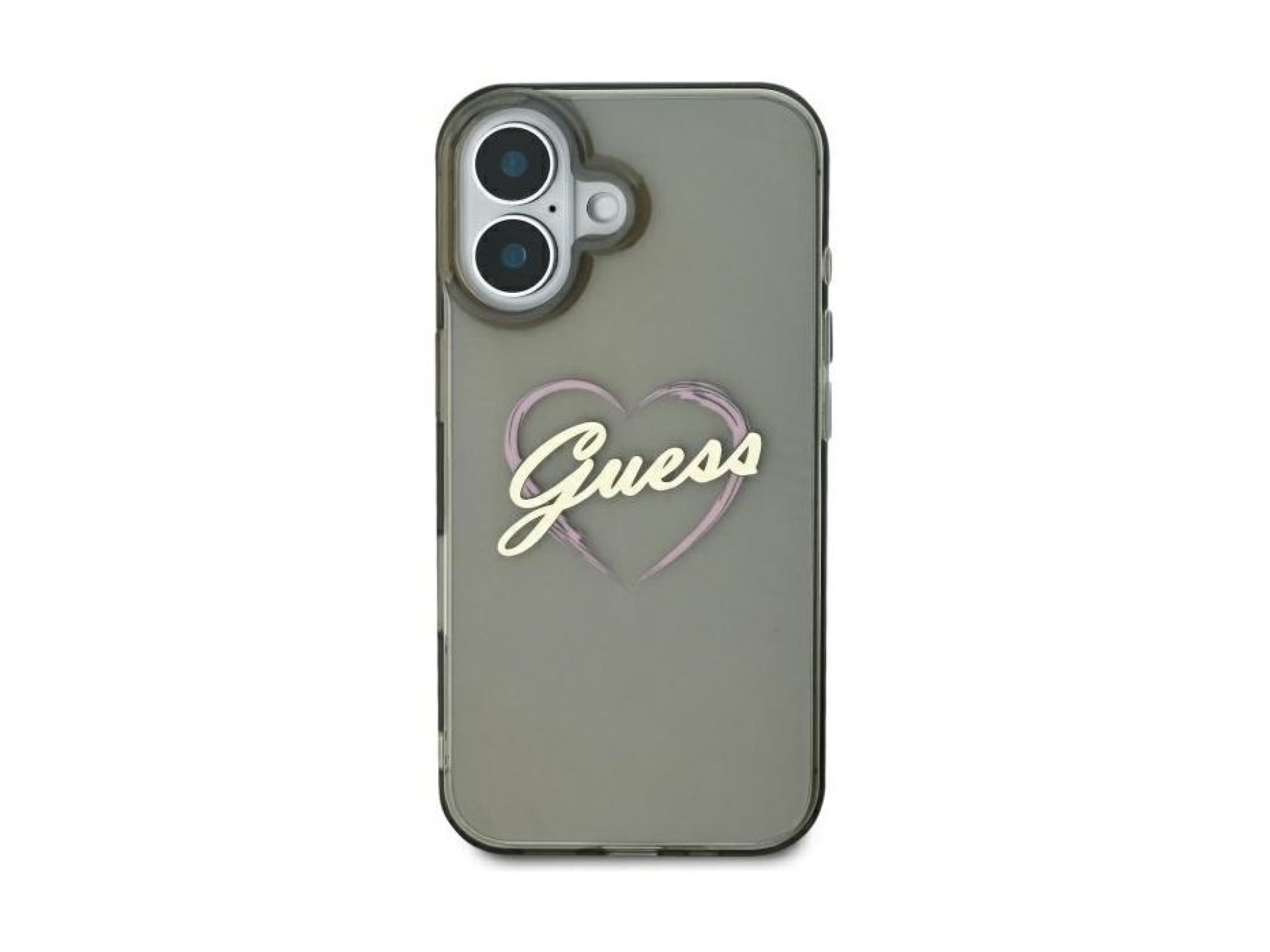 Funda Guess IML Heart para iPhone 16 Plus - Negra