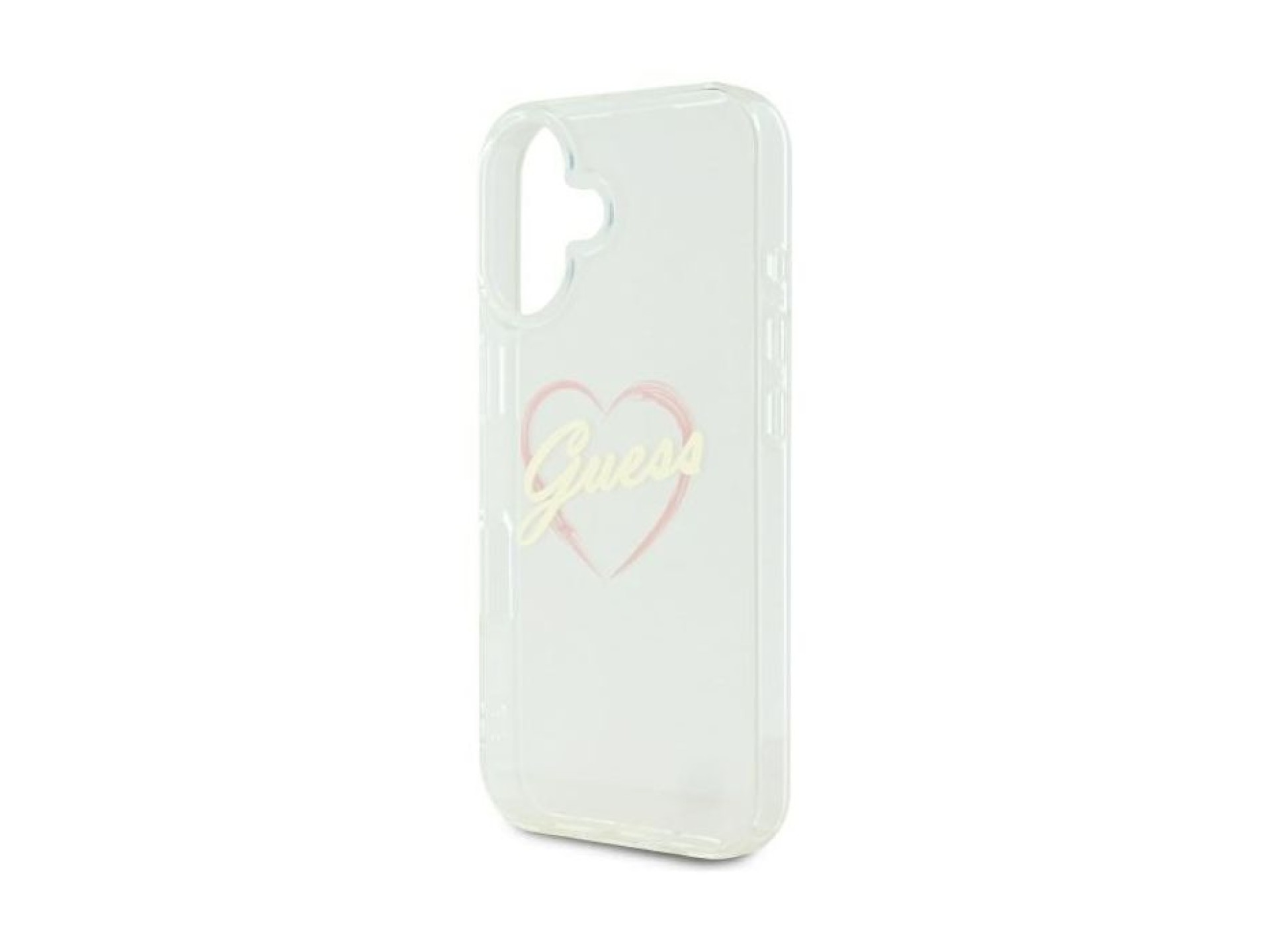 Funda Guess IML Heart para iPhone 16 - Transparente