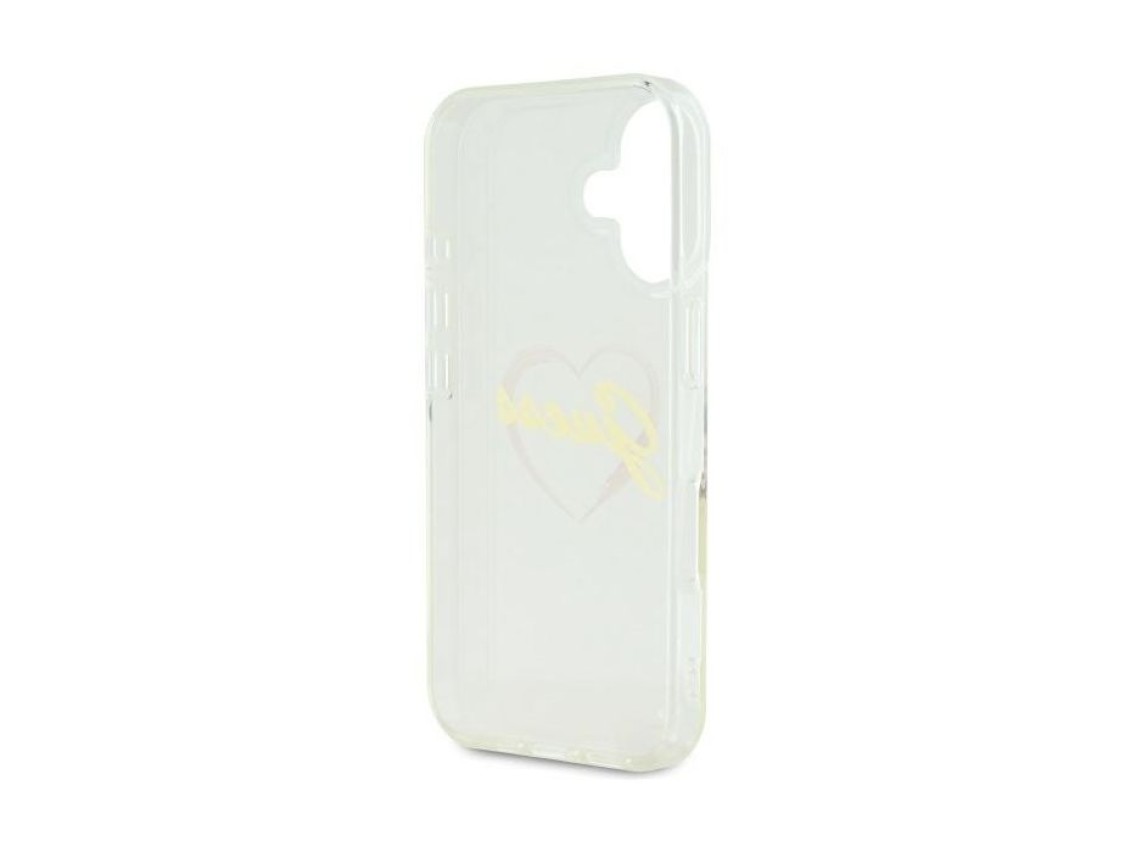 Funda Guess IML Heart para iPhone 16 - Transparente