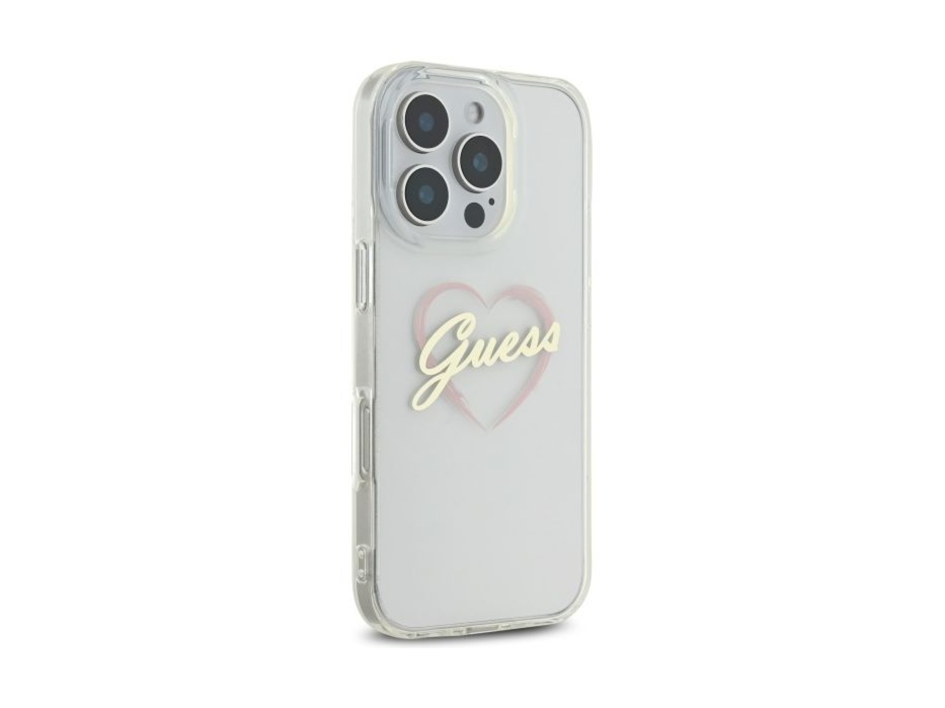 Funda Guess IML Heart para iPhone 16 Pro - Transparente