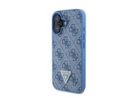 Funda bandolera de cuero Guess con logo metálico y pedrería para iPhone 16 - Azul Funda bandolera de cuero Guess con logo metálico y pedrería para iPhone 16 - Azul