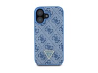 Funda bandolera de cuero Guess con logo metálico y pedrería para iPhone 16 - Azul Funda bandolera de cuero Guess con logo metálico y pedrería para iPhone 16 - Azul