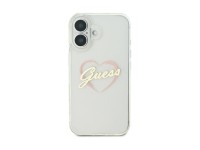 Capa Guess IML em forma de coração para iPhone 16 Plus - Transparente Capa Guess IML em forma de coração para iPhone 16 Plus - Transparente