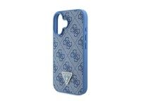 Funda bandolera de cuero Guess con logo metálico y pedrería para iPhone 16 - Azul Funda bandolera de cuero Guess con logo metálico y pedrería para iPhone 16 - Azul