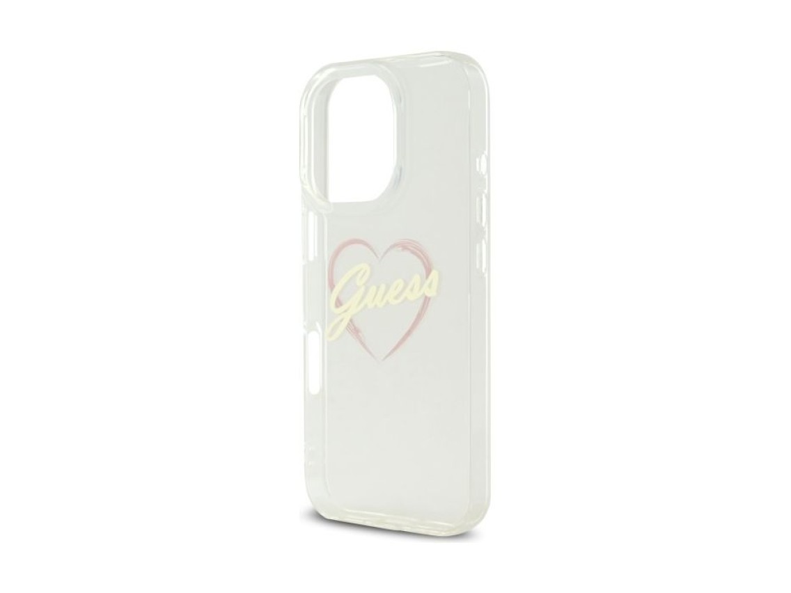 Funda Guess IML Heart para iPhone 16 Pro - Transparente