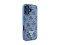 Funda bandolera de cuero Guess con logo metálico y pedrería para iPhone 16 - Azul Funda bandolera de cuero Guess con logo metálico y pedrería para iPhone 16 - Azul