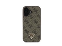 Guess Leather Metal Logo Strass Crossbody Case for iPhone 16 - Brown