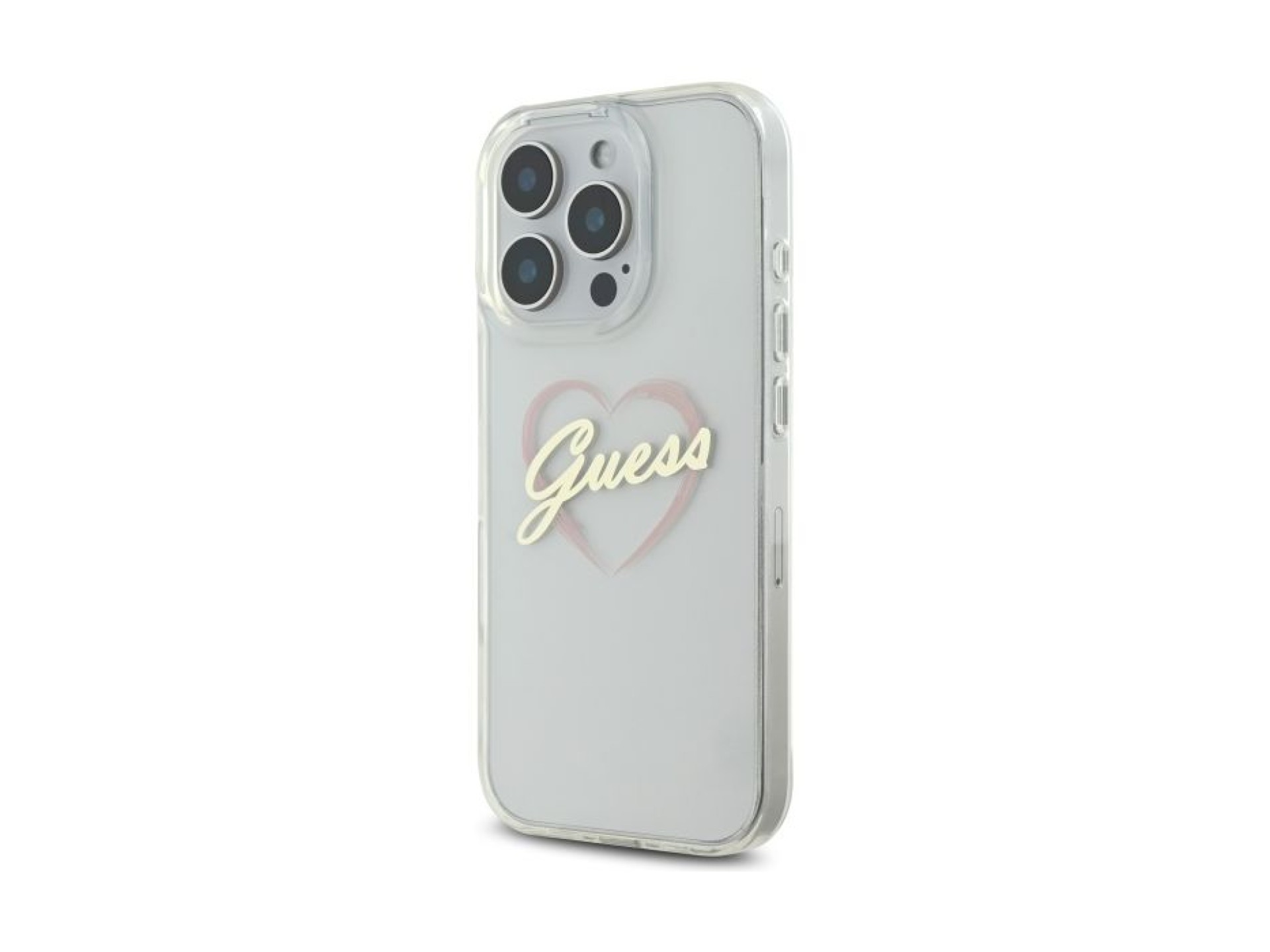 Funda Guess IML Heart para iPhone 16 Pro - Transparente
