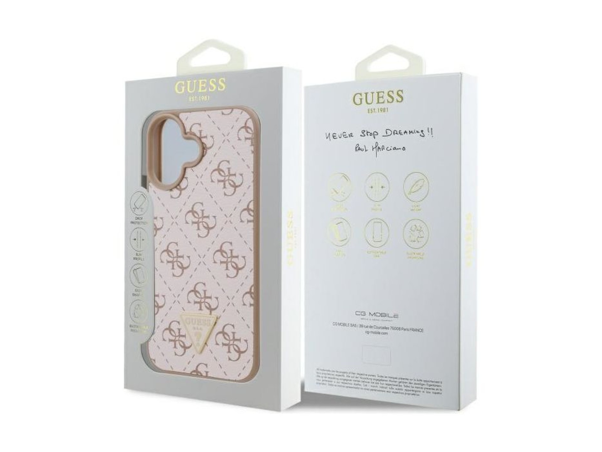 Guess New 4G Triangle Case for iPhone 16 - White