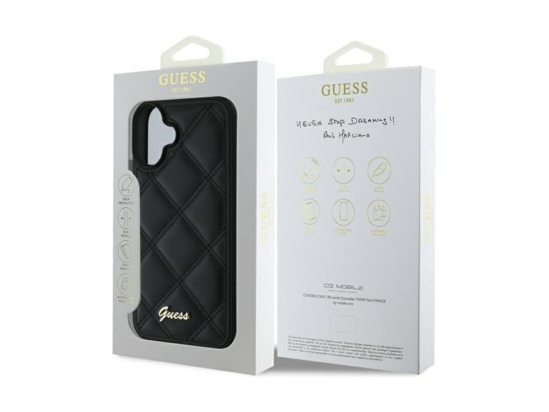 Funda Guess New 4G Triangle para iPhone 16 - negra