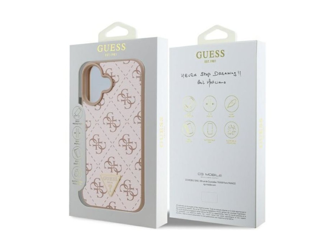 Guess New 4G Triangle Case for iPhone 16 - White