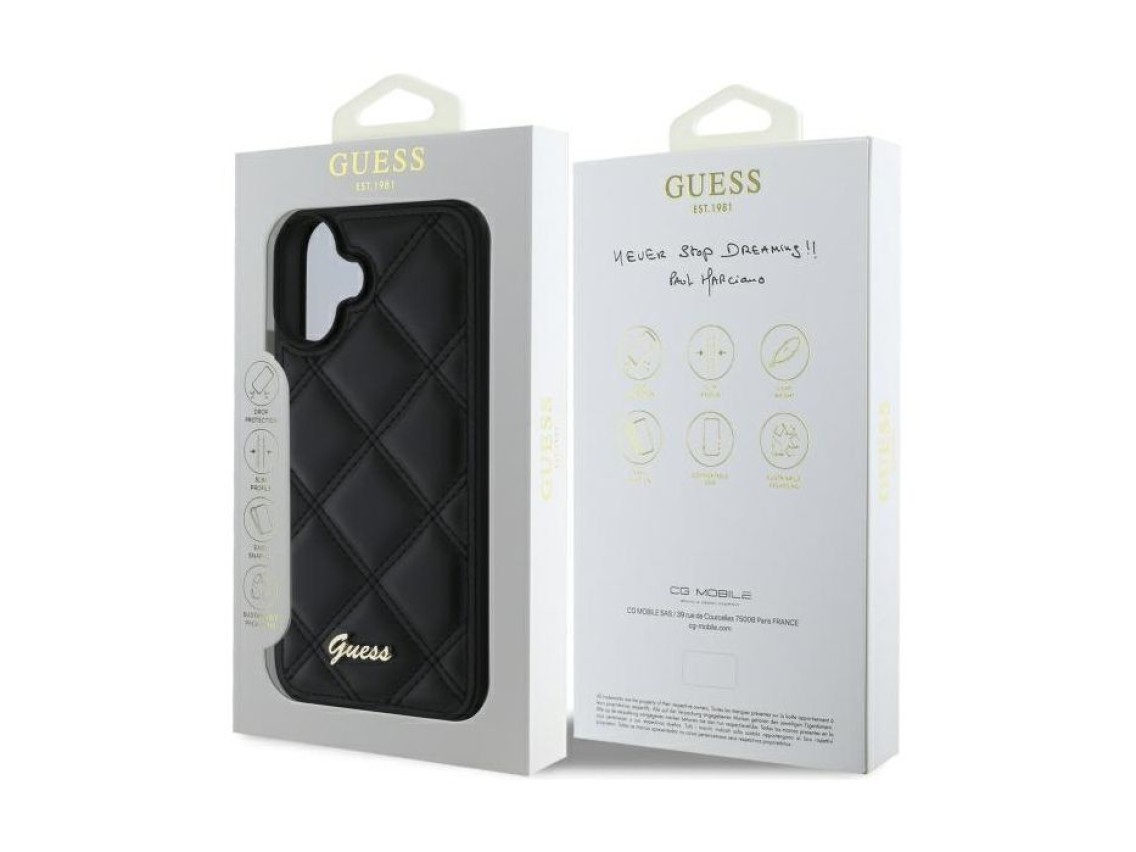 Funda Guess New 4G Triangle para iPhone 16 - negra