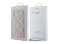 Funda Guess acolchada con logo metálico para iPhone 16 - Rosa Funda Guess acolchada con logo metálico para iPhone 16 - Rosa