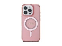 Capa Guess IML com strass e MagSafe para iPhone 16 Pro - Rosa Capa Guess IML com strass e MagSafe para iPhone 16 Pro - Rosa