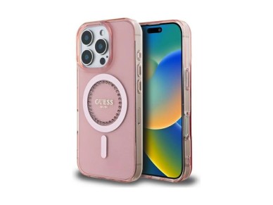 Guess IML Rhinestones MagSafe Case for iPhone 16 Pro - Pink Guess IML Rhinestones MagSafe Case for iPhone 16 Pro - Pink