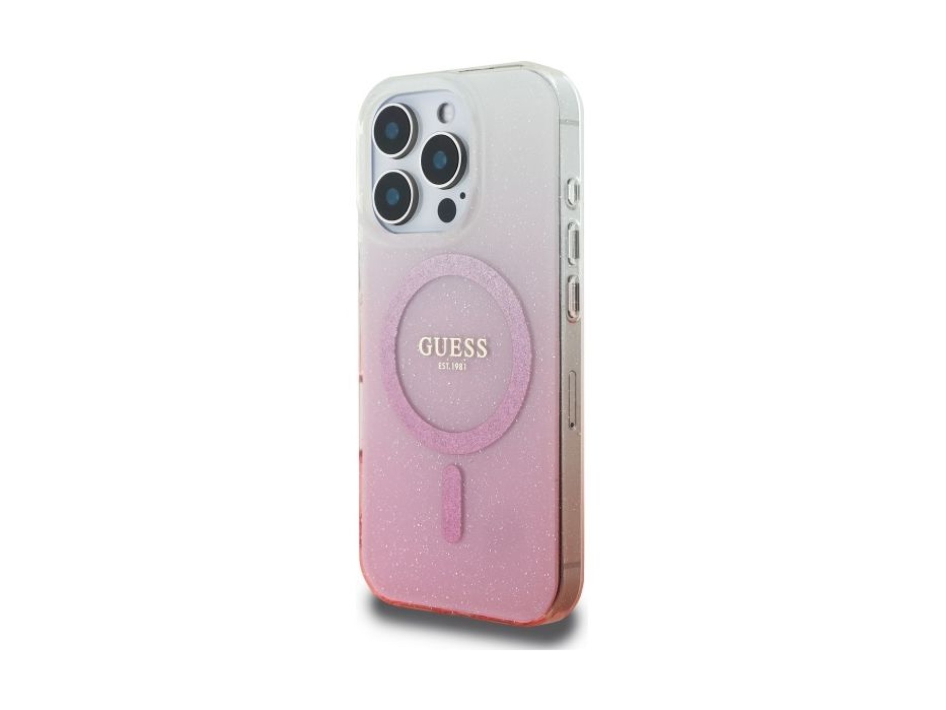 Guess IML Glitter Gradient MagSafe Case for iPhone 16 Pro - Pink