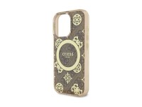 Guess IML Peony On 4G Background MagSafe Case for iPhone 16 Pro - Brown Guess IML Peony On 4G Background MagSafe Case for iPhone 16 Pro - Brown