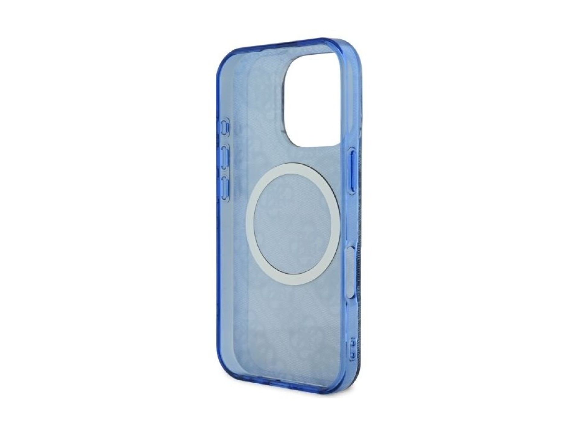 Capa MagSafe Guess IML Peony On 4G Background para iPhone 16 Pro - azul