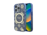 Capa MagSafe Guess IML Peony On 4G Background para iPhone 16 Pro - azul Capa MagSafe Guess IML Peony On 4G Background para iPhone 16 Pro - azul