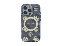 Capa MagSafe Guess IML Peony On 4G Background para iPhone 16 Pro - azul Capa MagSafe Guess IML Peony On 4G Background para iPhone 16 Pro - azul