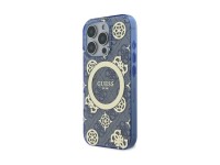 Capa MagSafe Guess IML Peony On 4G Background para iPhone 16 Pro - azul Capa MagSafe Guess IML Peony On 4G Background para iPhone 16 Pro - azul