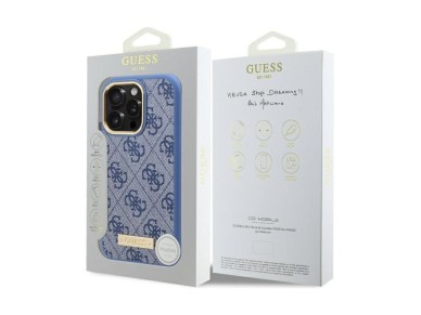 Capa MagSafe Guess com placa de log�tipo 4G para iPhone 16 Pro - Azul