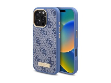 Guess 4G Logo Plate MagSafe Case for iPhone 16 Pro - Blue Guess 4G Logo Plate MagSafe Case for iPhone 16 Pro - Blue
