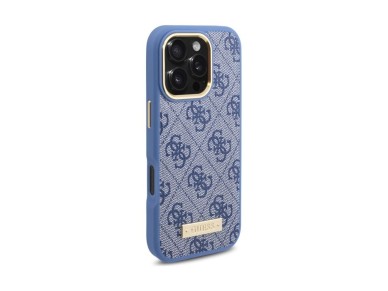 Capa MagSafe Guess com placa de log�tipo 4G para iPhone 16 Pro - Azul
