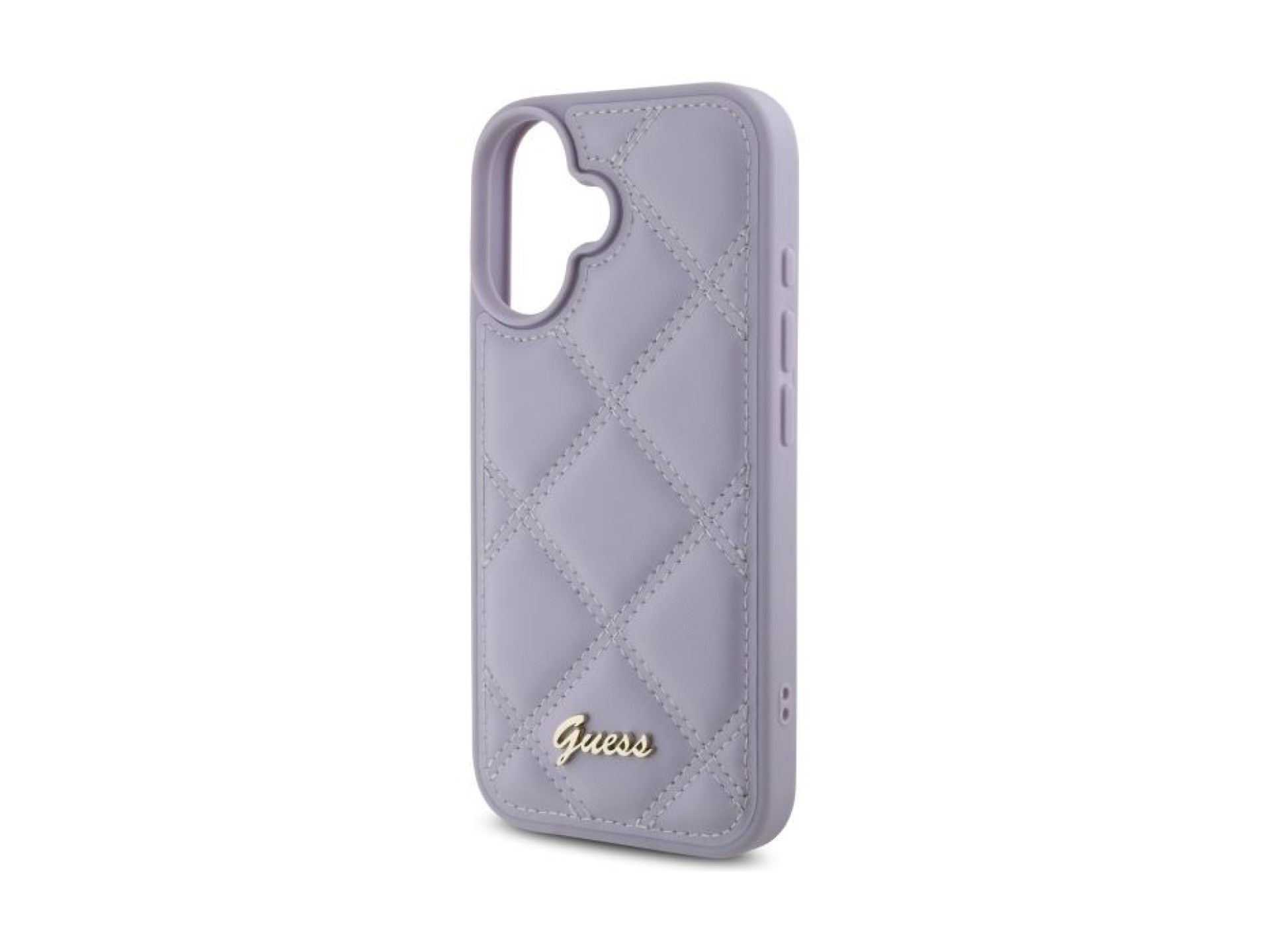 Guess Quilted Metal Logo case for iPhone 16 - light purple