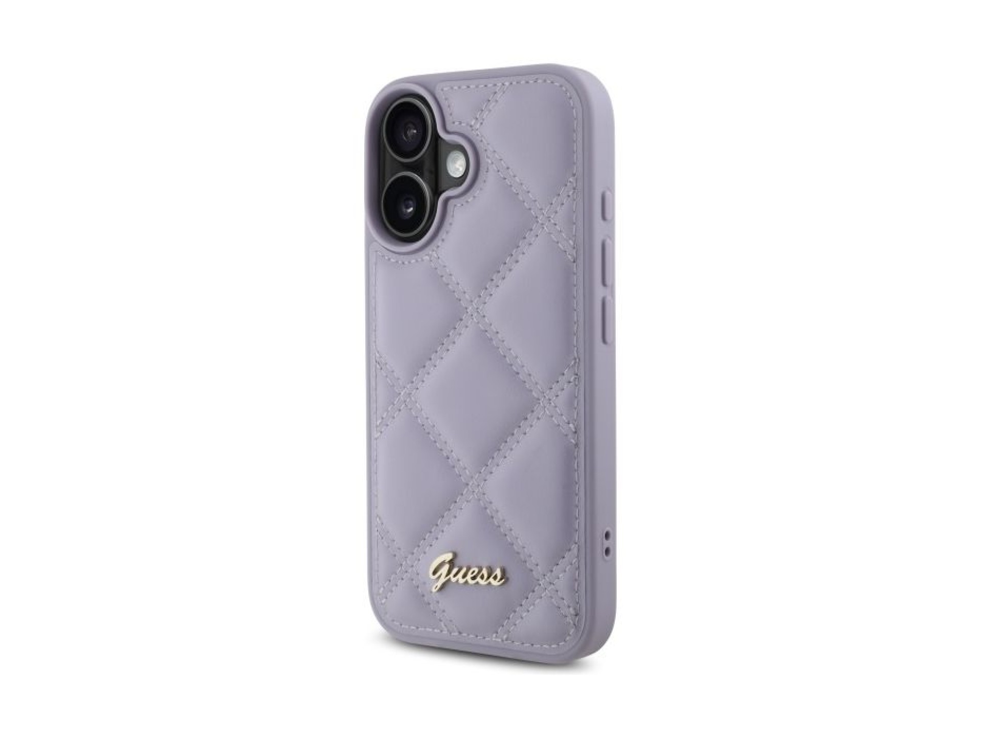 Guess Quilted Metal Logo case for iPhone 16 - light purple