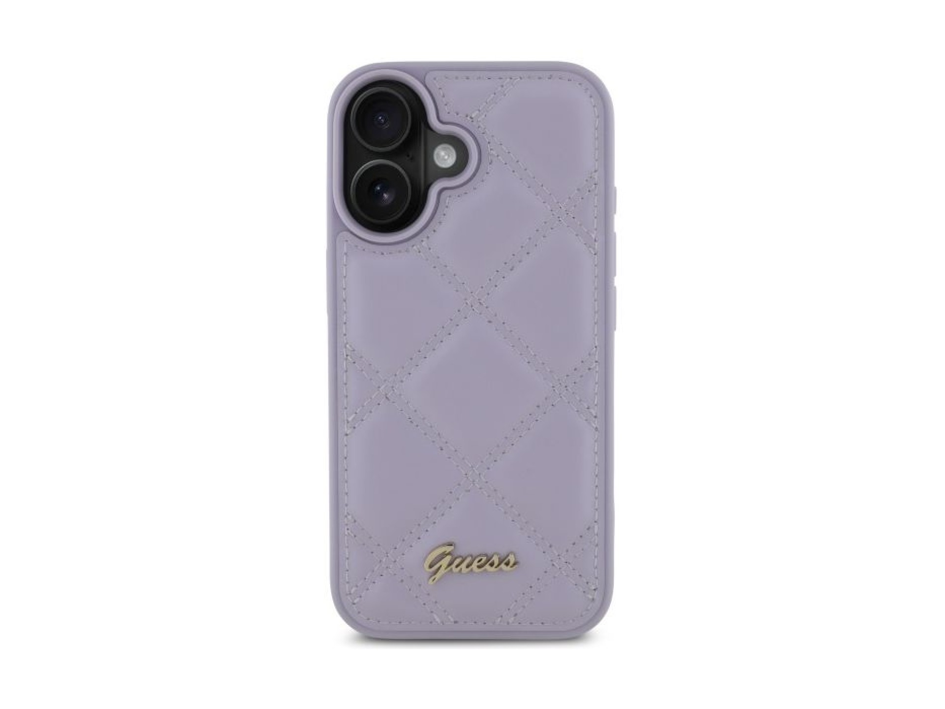 Guess Quilted Metal Logo case for iPhone 16 - light purple