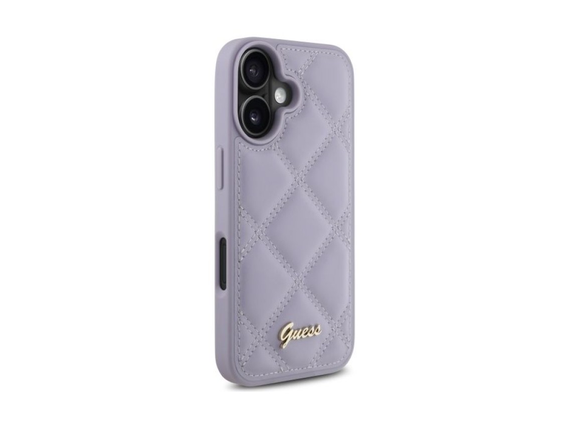 Guess Quilted Metal Logo case for iPhone 16 - light purple