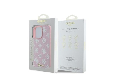 Capa MagSafe para iPhone 16 Pro com o log�tipo Guess Peony Script - Rosa