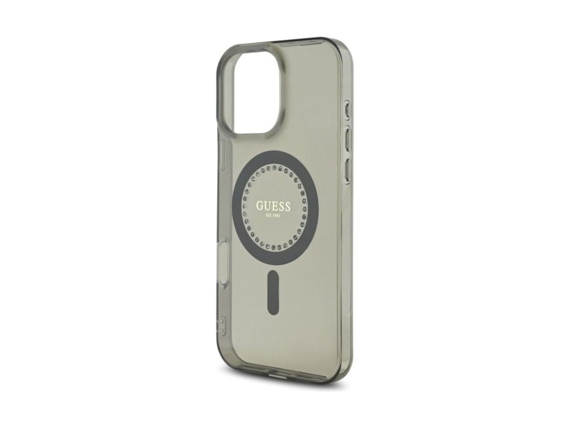 Funda Guess IML Rhinestones MagSafe para iPhone 16 Pro - Negra