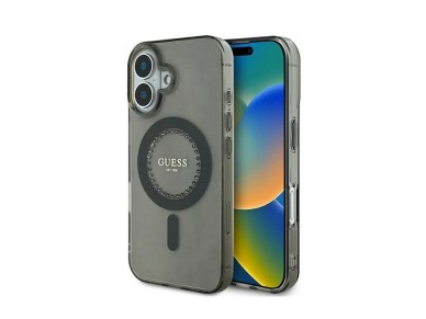Guess IML Rhinestones MagSafe Case for iPhone 16 Plus - Black Guess IML Rhinestones MagSafe Case for iPhone 16 Plus - Black