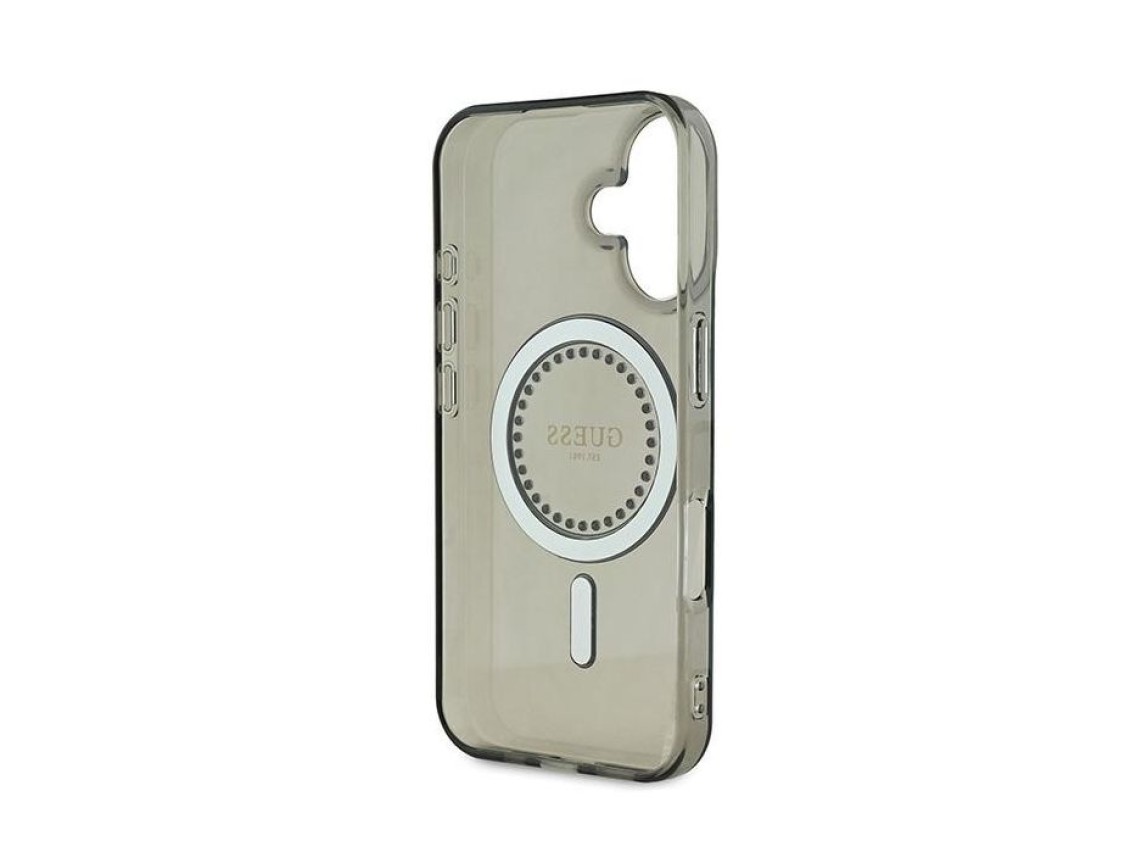 Guess IML Rhinestones MagSafe Case for iPhone 16 Plus - Black