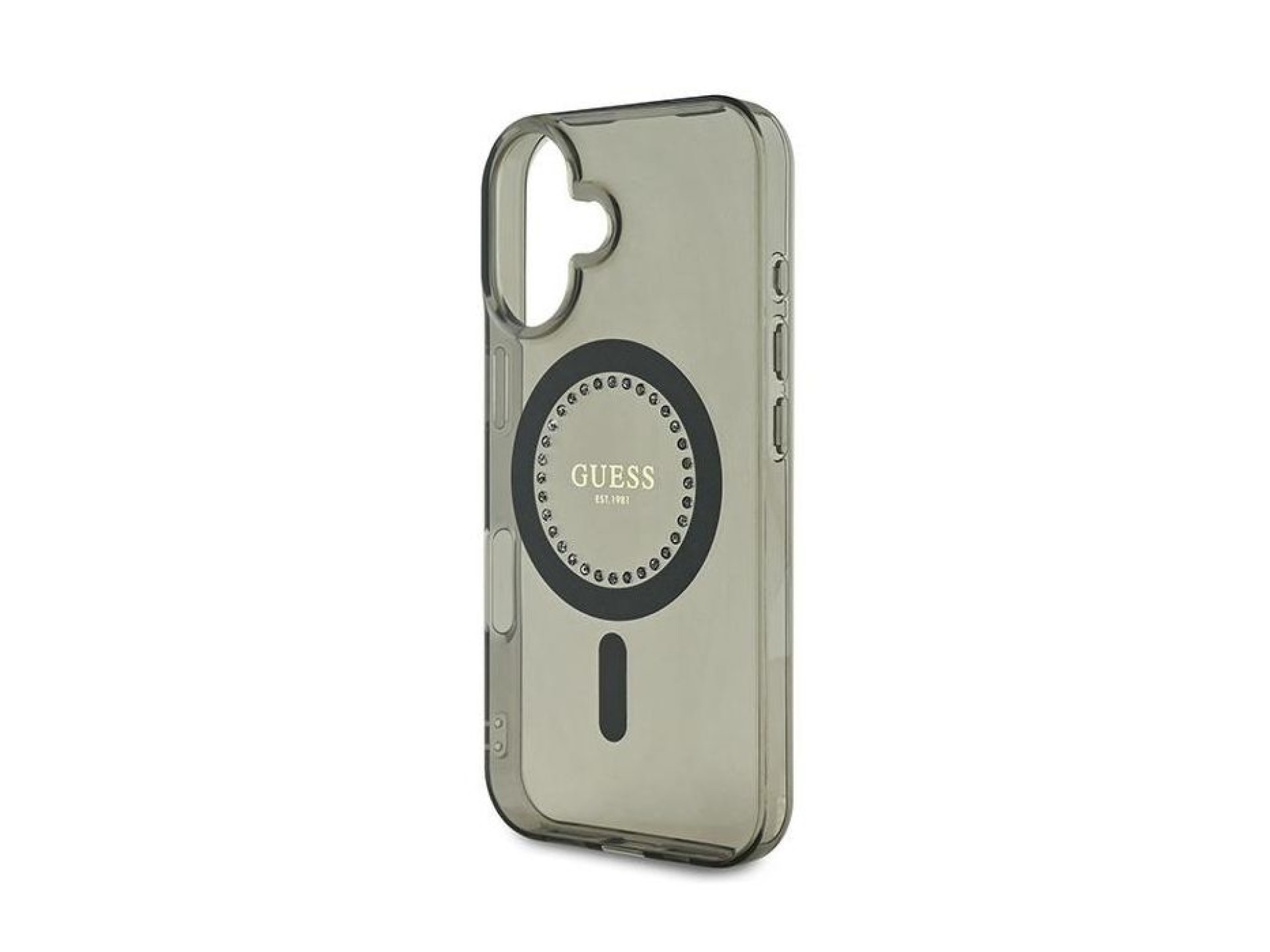Guess IML Rhinestones MagSafe Case for iPhone 16 Plus - Black