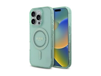 Funda Guess IML Rhinestones MagSafe para iPhone 16 Pro - Verde Funda Guess IML Rhinestones MagSafe para iPhone 16 Pro - Verde
