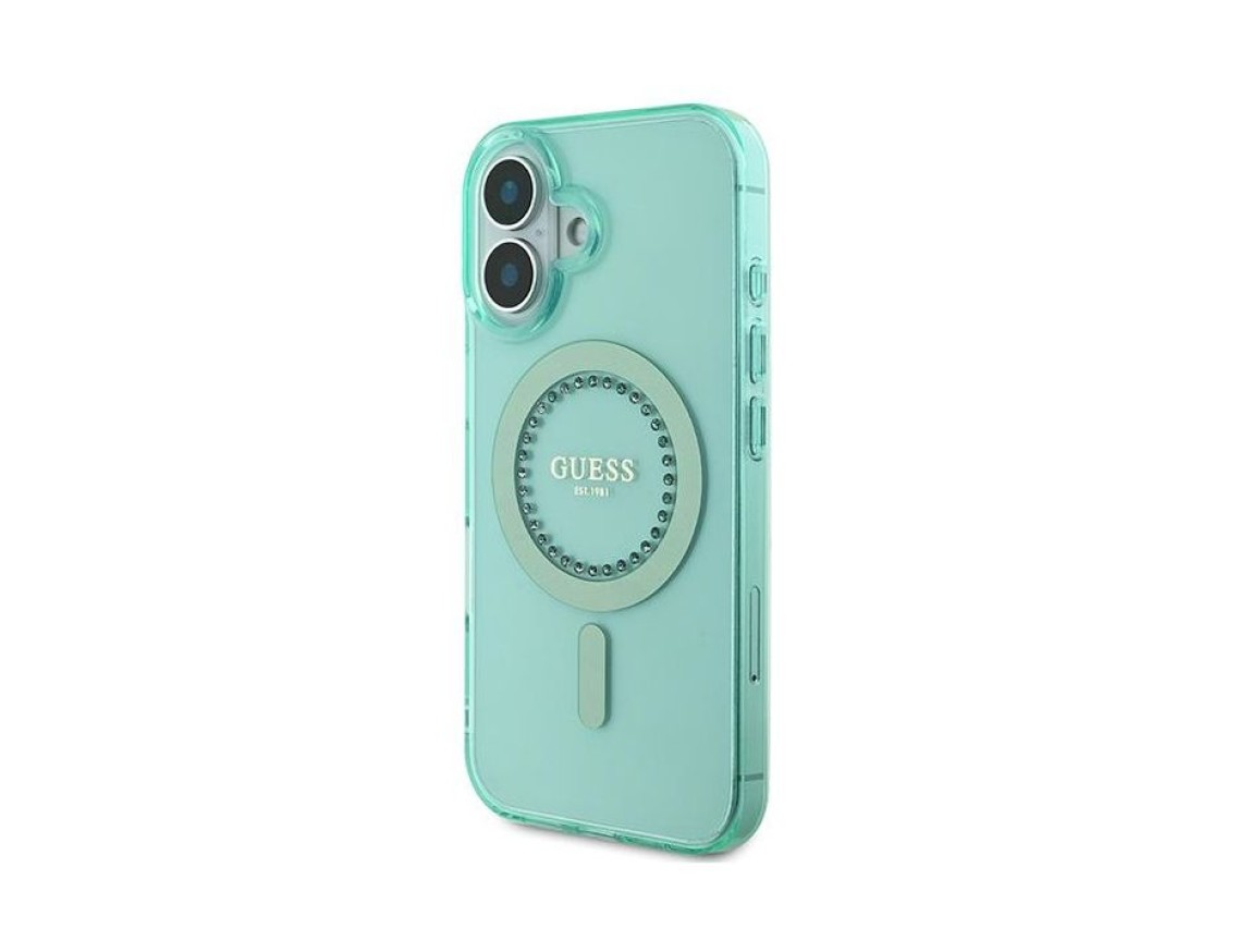 Guess IML Rhinestones MagSafe iPhone 16 Plus Case - Green