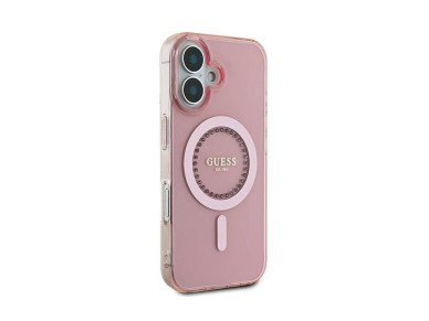 Guess IML Rhinestones MagSafe iPhone 16 Case - Pink Guess IML Rhinestones MagSafe iPhone 16 Case - Pink