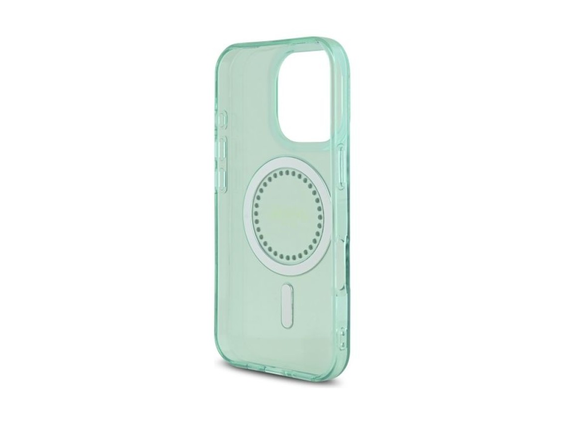 Funda Guess IML Rhinestones MagSafe para iPhone 16 Pro - Verde