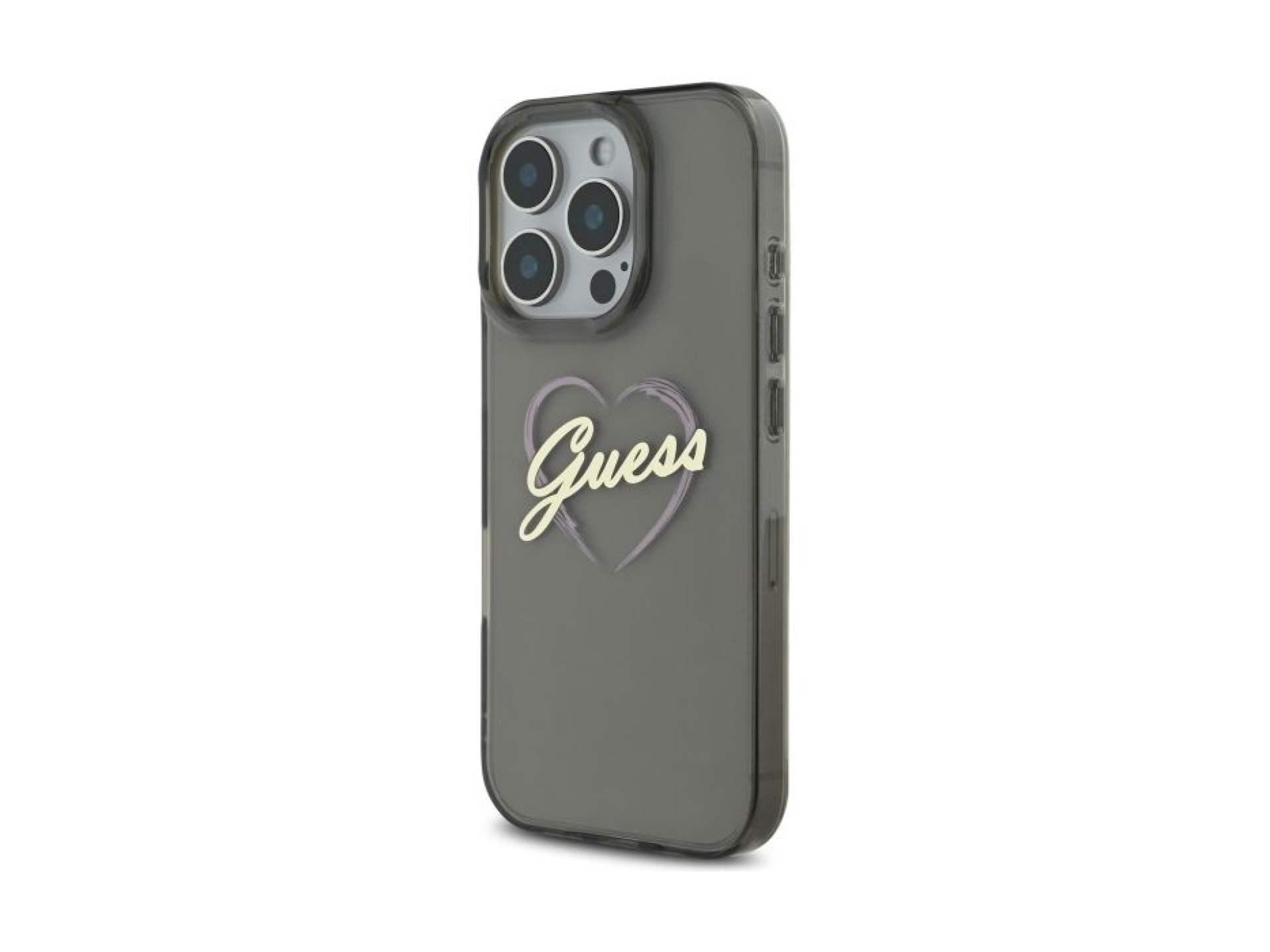Funda Guess IML Heart para iPhone 16 Pro - Negra
