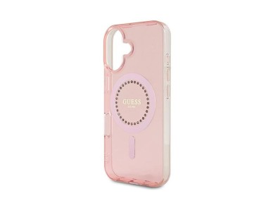 Guess IML Rhinestones MagSafe iPhone 16 Case - Pink Guess IML Rhinestones MagSafe iPhone 16 Case - Pink