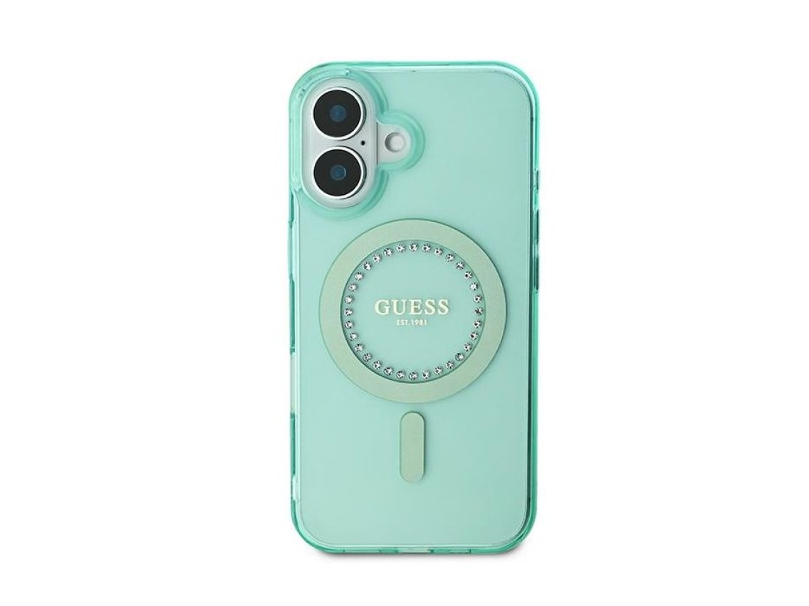 Guess IML Rhinestones MagSafe iPhone 16 Plus Case - Green