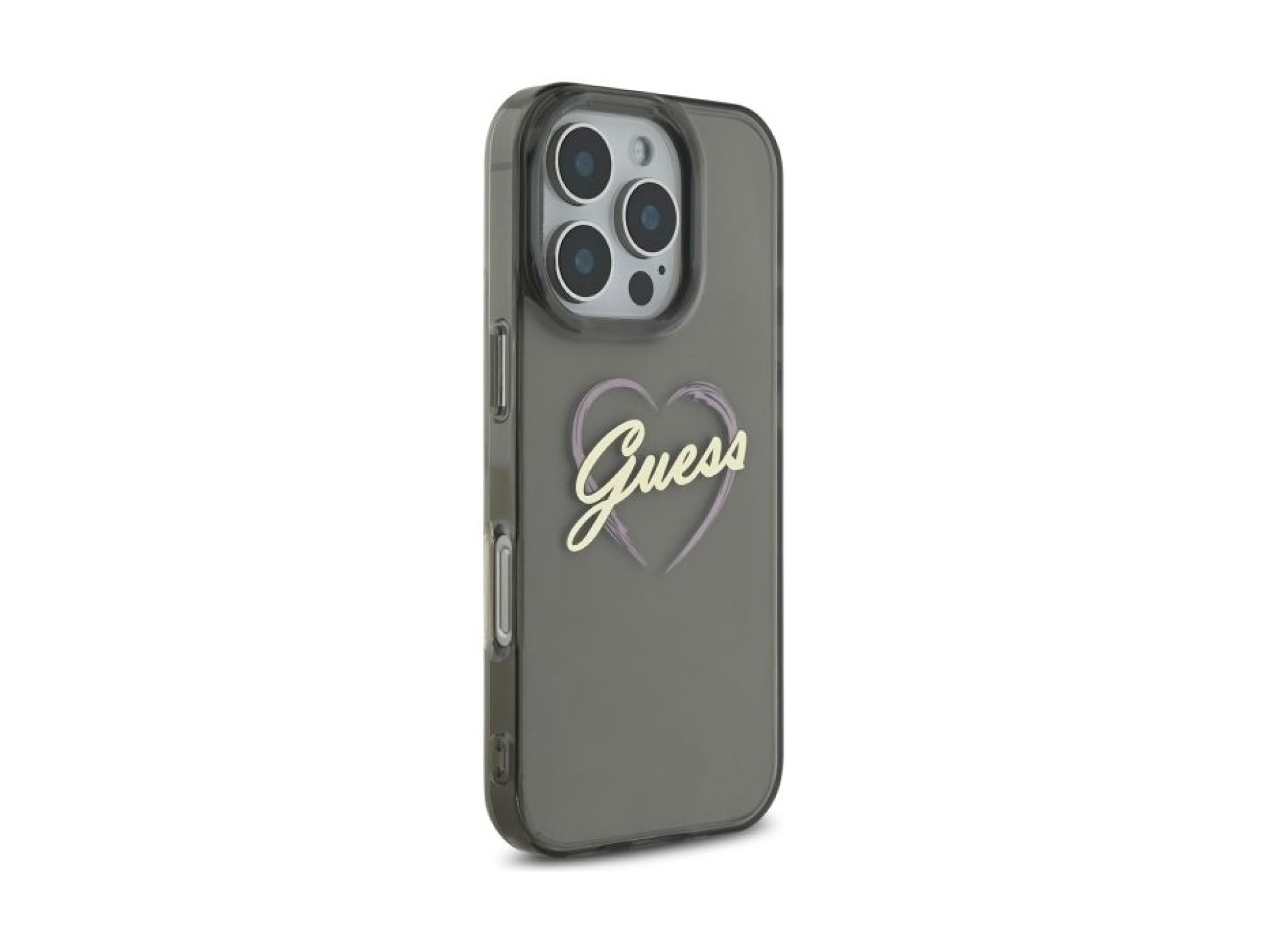 Funda Guess IML Heart para iPhone 16 Pro - Negra
