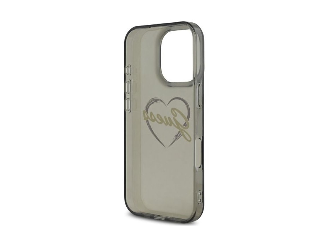 Funda Guess IML Heart para iPhone 16 Pro - Negra