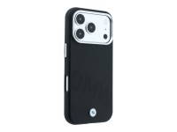 Capa MagSafe com letras em relevo inclinadas da BMW para iPhone 17 Pro/18 Pro - Preta Capa MagSafe com letras em relevo inclinadas da BMW para iPhone 17 Pro/18 Pro - Preta