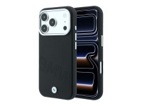 Capa MagSafe com letras em relevo inclinadas da BMW para iPhone 17 Pro/18 Pro - Preta Capa MagSafe com letras em relevo inclinadas da BMW para iPhone 17 Pro/18 Pro - Preta