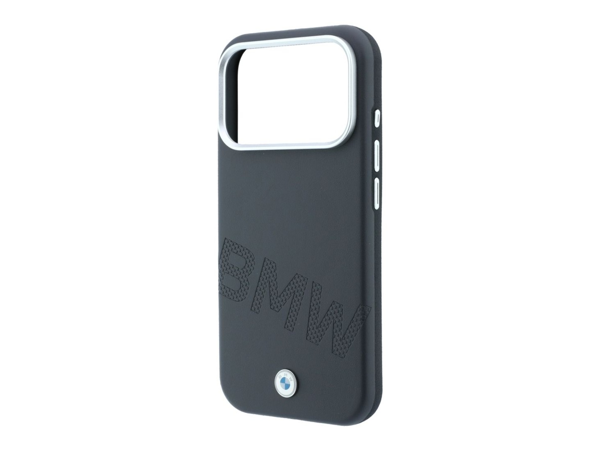 Capa MagSafe para iPhone 17 Pro/18 Pro com letras em relevo inclinadas da BMW - Cinzento