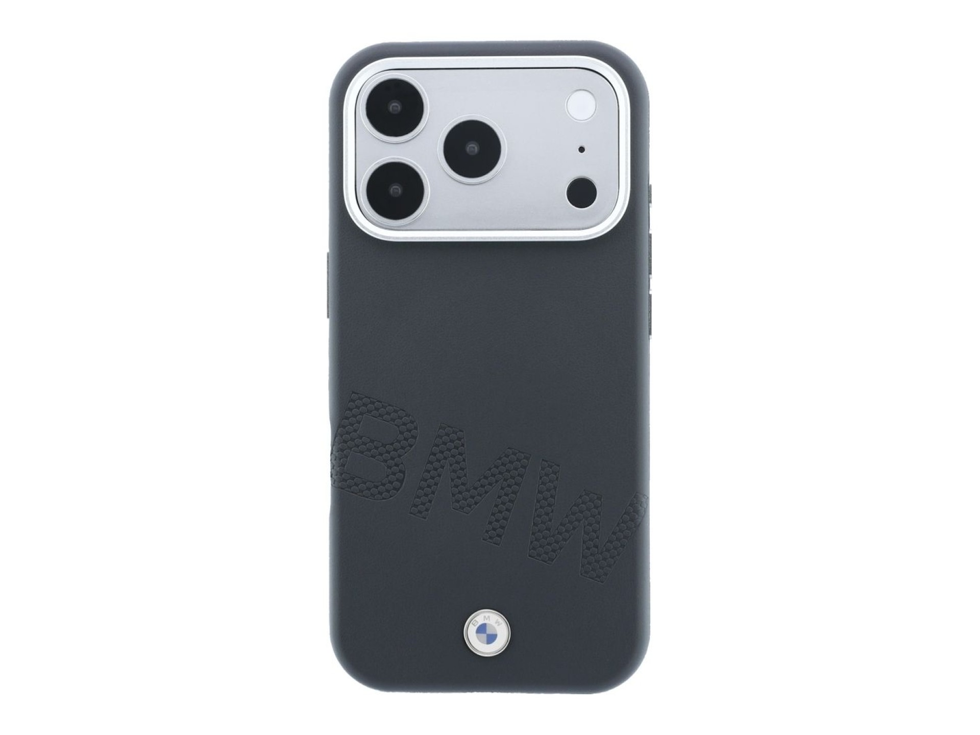 Capa MagSafe para iPhone 17 Pro/18 Pro com letras em relevo inclinadas da BMW - Cinzento